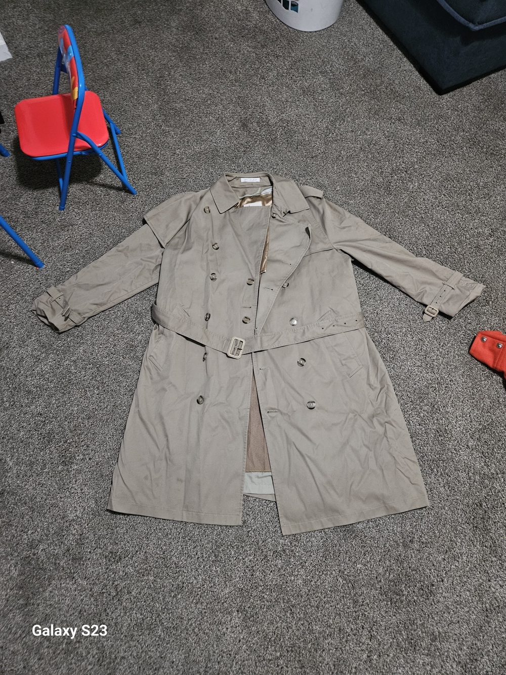 Vintage Misty Harbor Men's 42R Trench Coat Wool Lined Tan Made USA